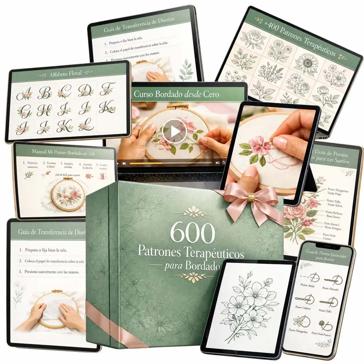 Mockup del combo completo 600 Patrones Terapéuticos