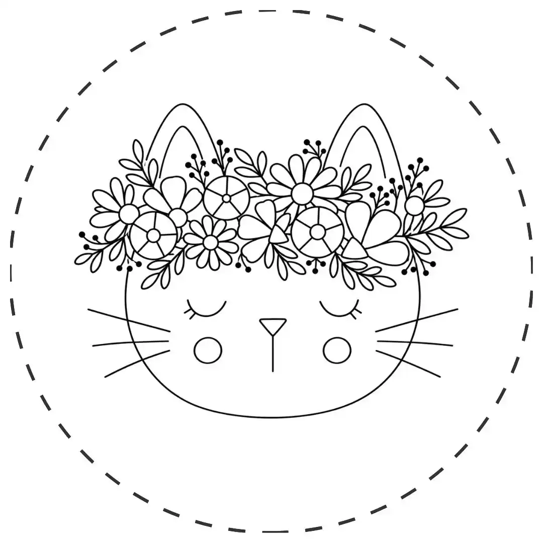 Risco Gatinho Floral